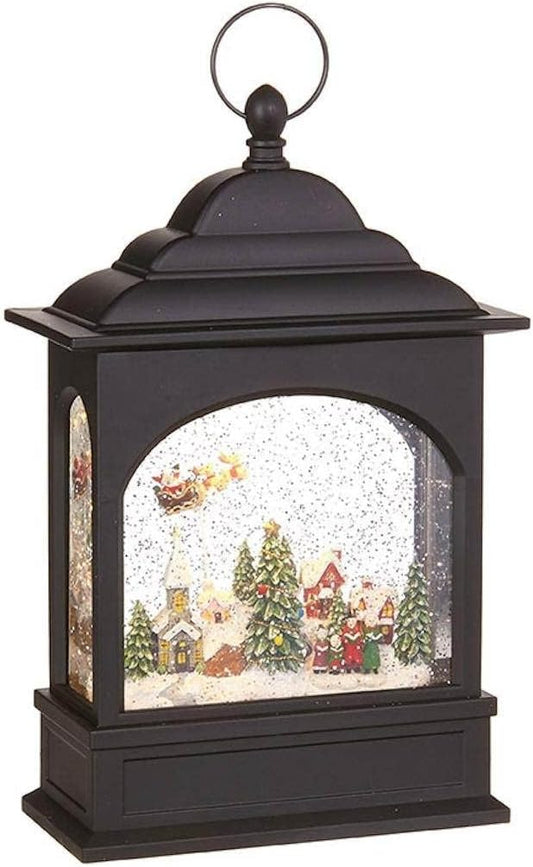 Flying Santa Lighted Water Lantern – 11" Glitter Christmas Decoration