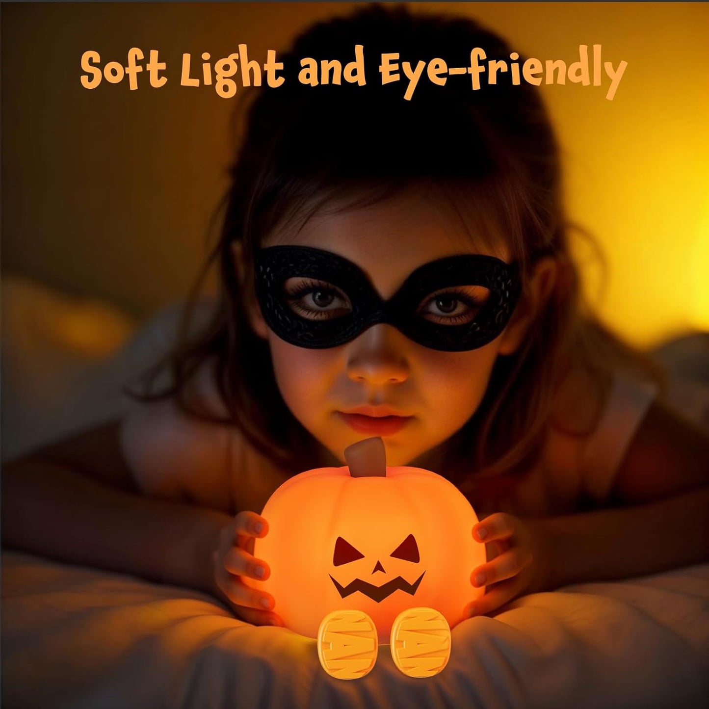 Cute Pumpkin Night Light – Rechargeable Silicone Lamp with Touch Control & Timer
