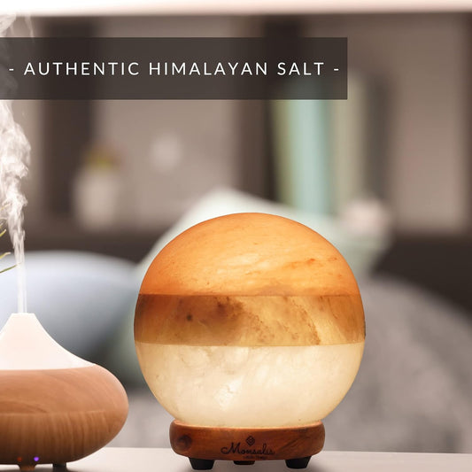 Tri-Color Himalayan Salt Sphere Lamp