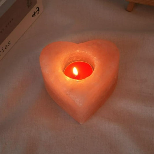 Handmade Himalayan Salt Crystal Candle Holders – Multiple Shapes