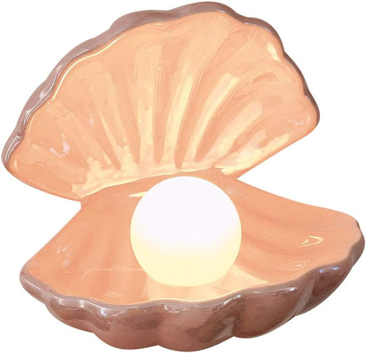 Ocean Pearl Glow Lamp – Ceramic Shell Night Light