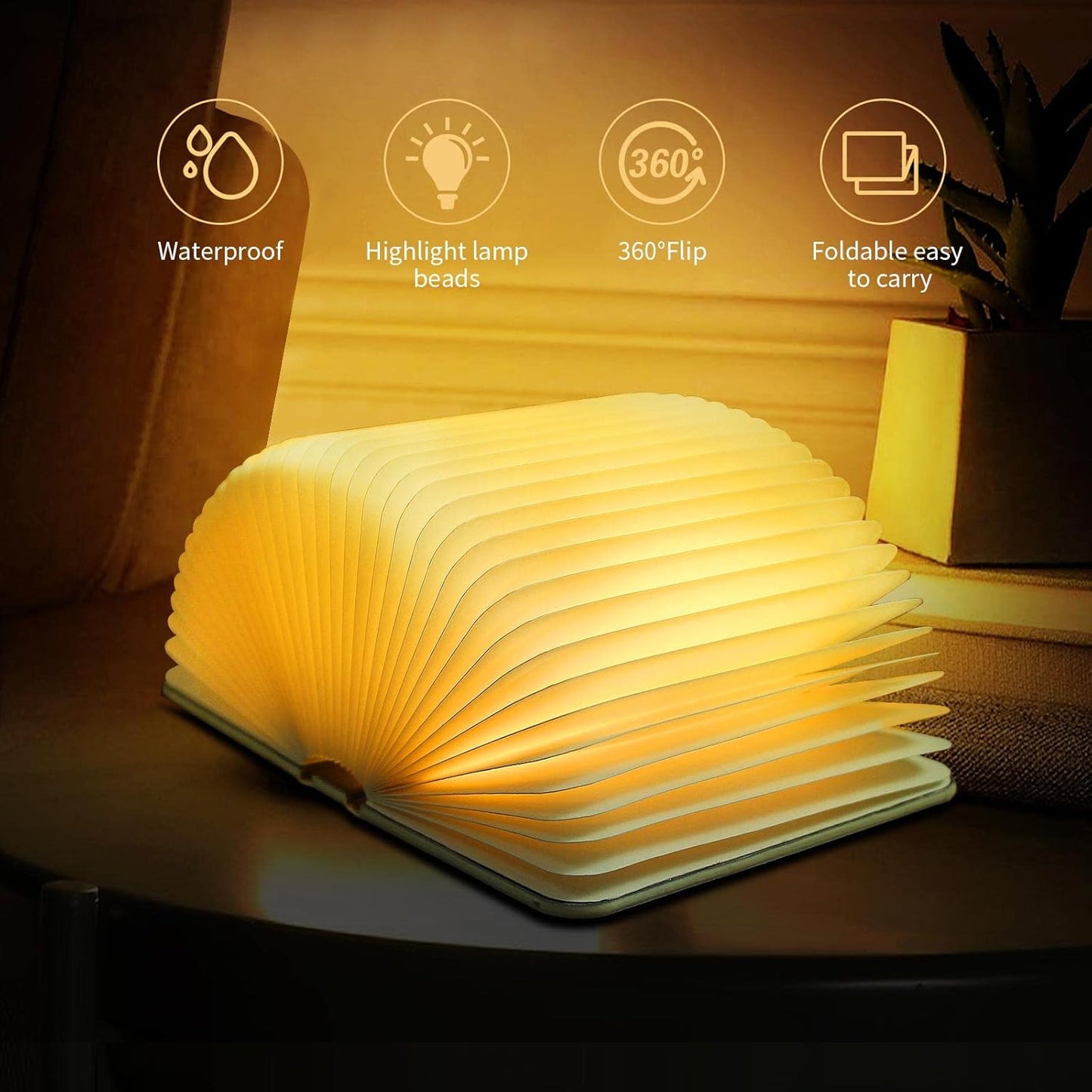 3D Dragon Book Lamp – Embossed Folding Night Light with Color-Changing LED
