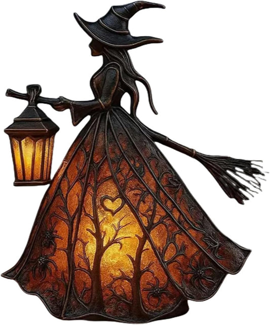 Gothic Witch Glow Lamp – Spooky Halloween Table Centerpiece