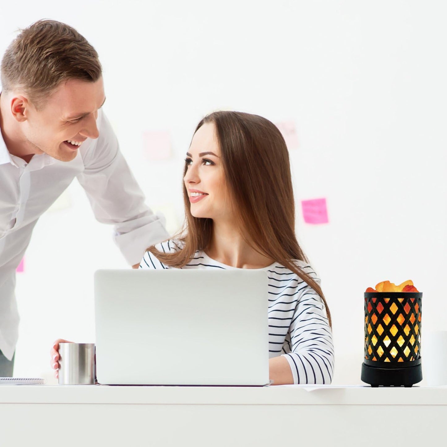 LatticeGlow Himalayan Salt Lamp – Pink Crystal Basket with Dimmer (2 lbs)