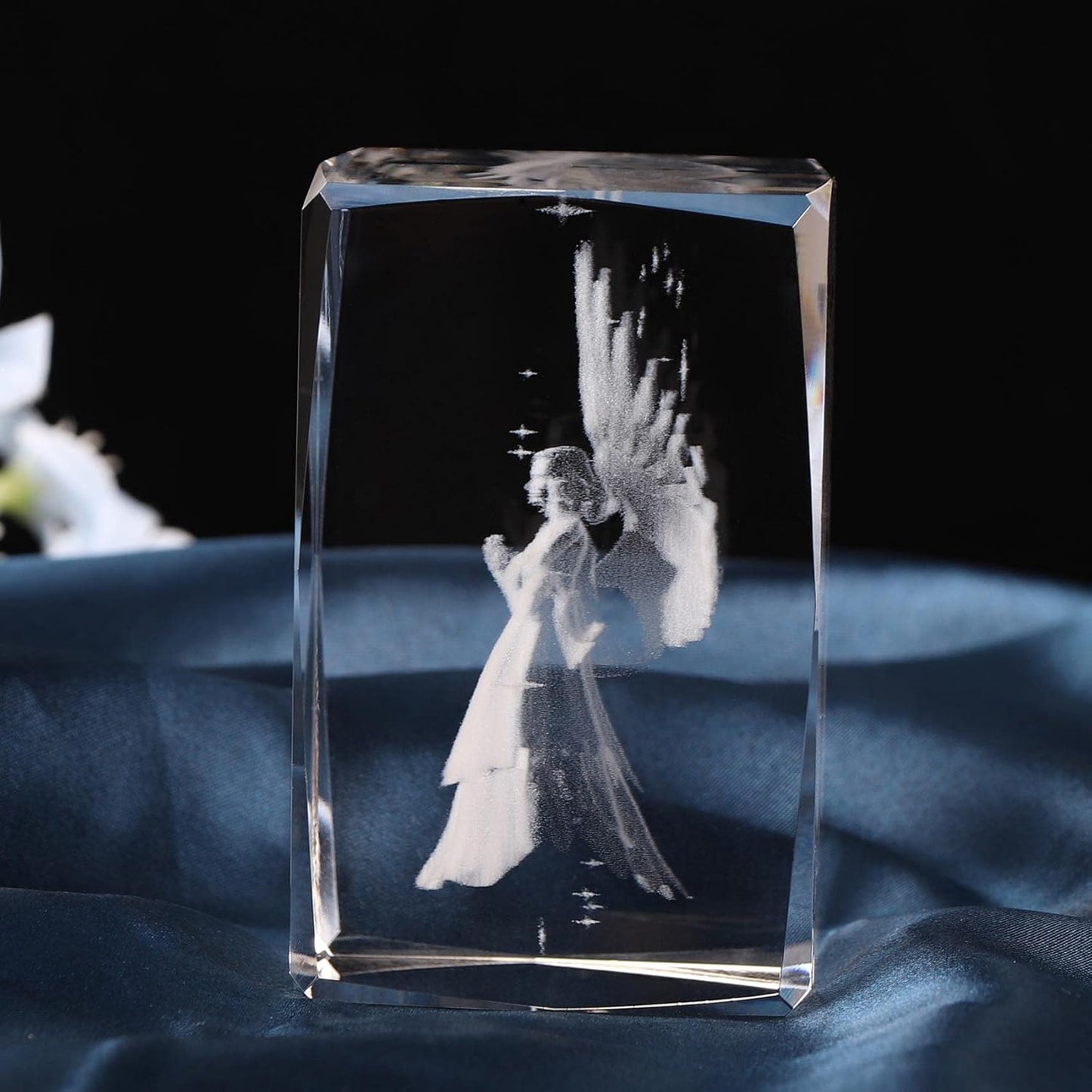 3D Crystal Guardian Angel Lamp – Color-Changing LED Light