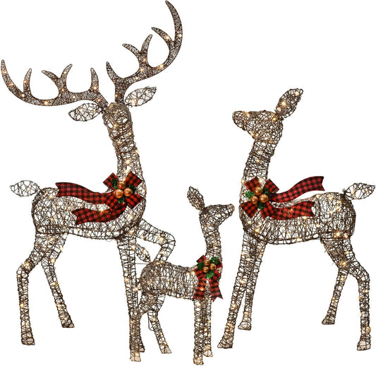 WinterGlow Reindeer Family – 3-Piece Lighted Outdoor Christmas Decoration