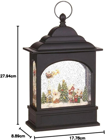 Flying Santa Lighted Water Lantern – 11" Glitter Christmas Decoration