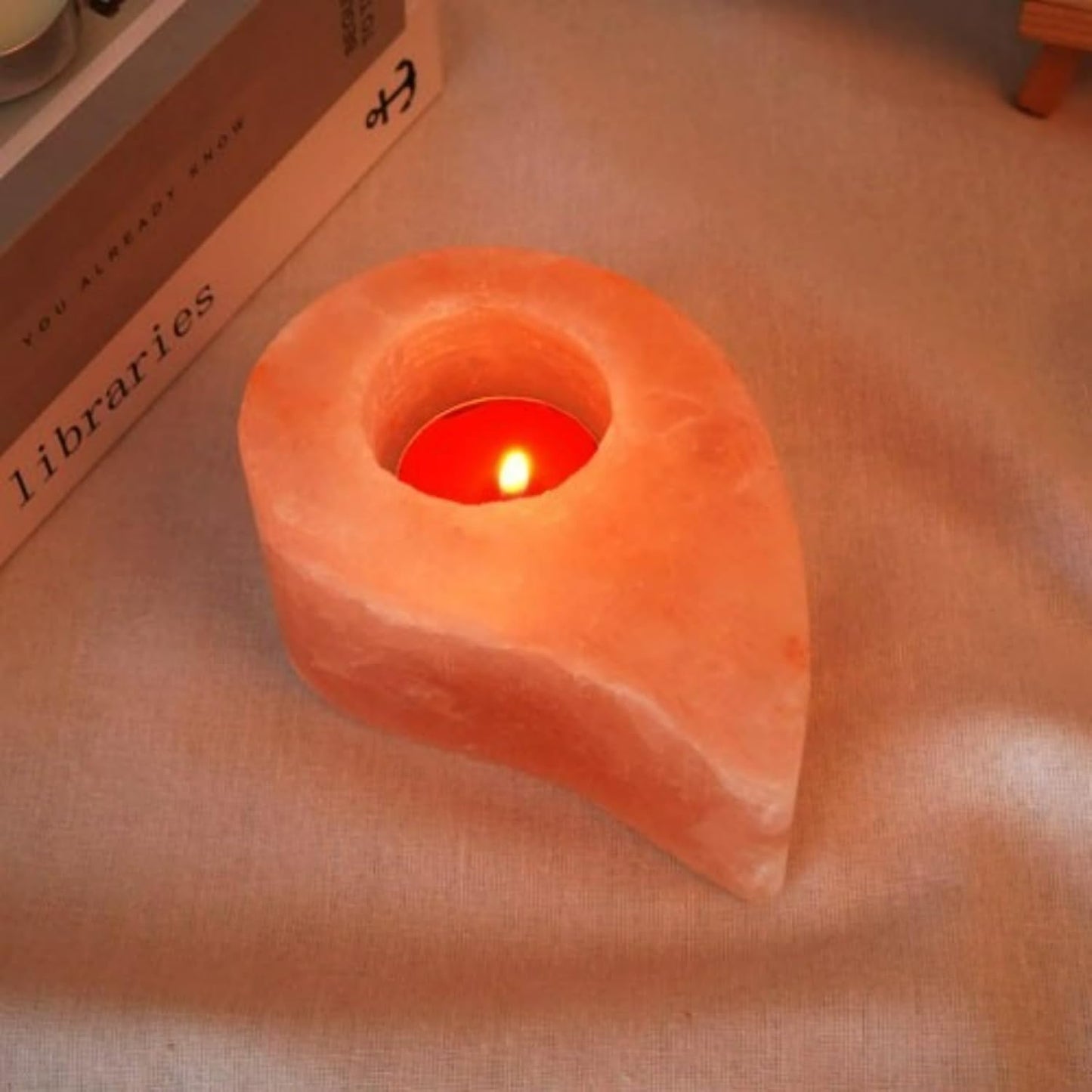 Handmade Himalayan Salt Crystal Candle Holders – Multiple Shapes