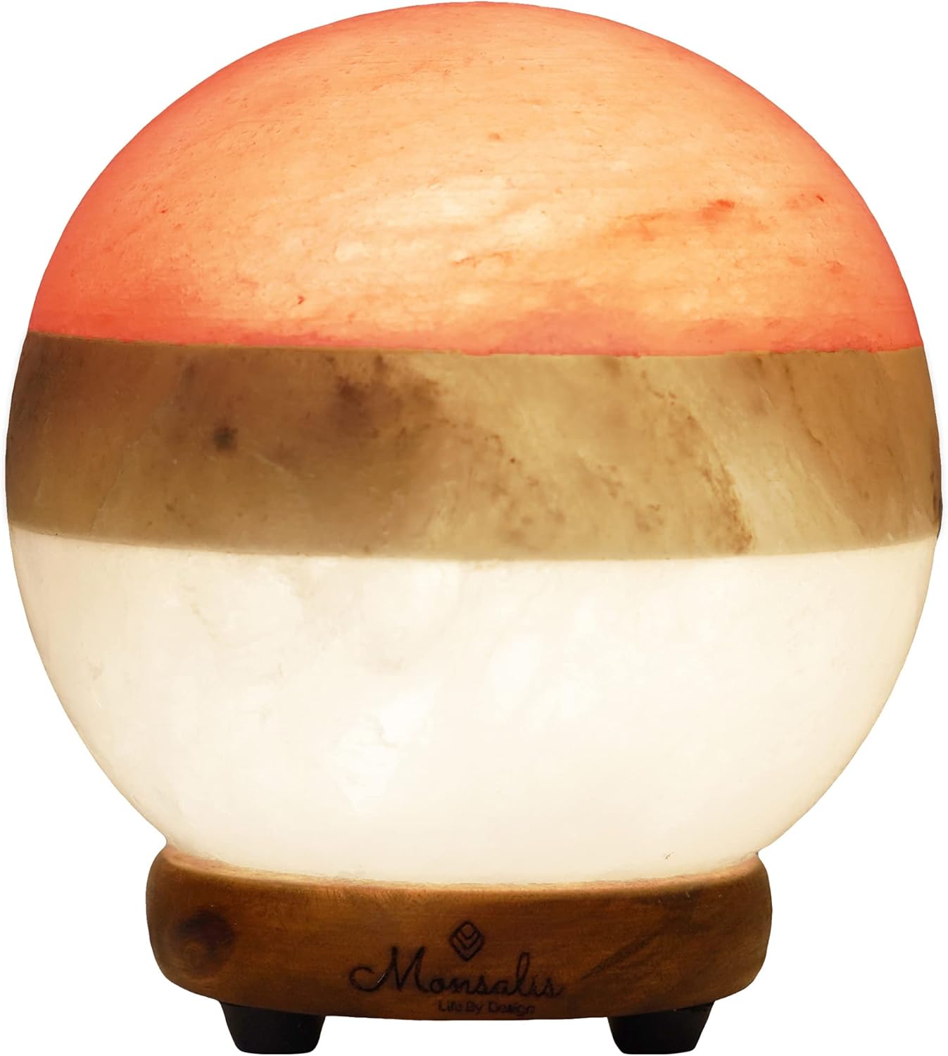 Tri-Color Himalayan Salt Sphere Lamp