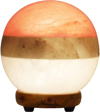 Tri-Color Himalayan Salt Sphere Lamp