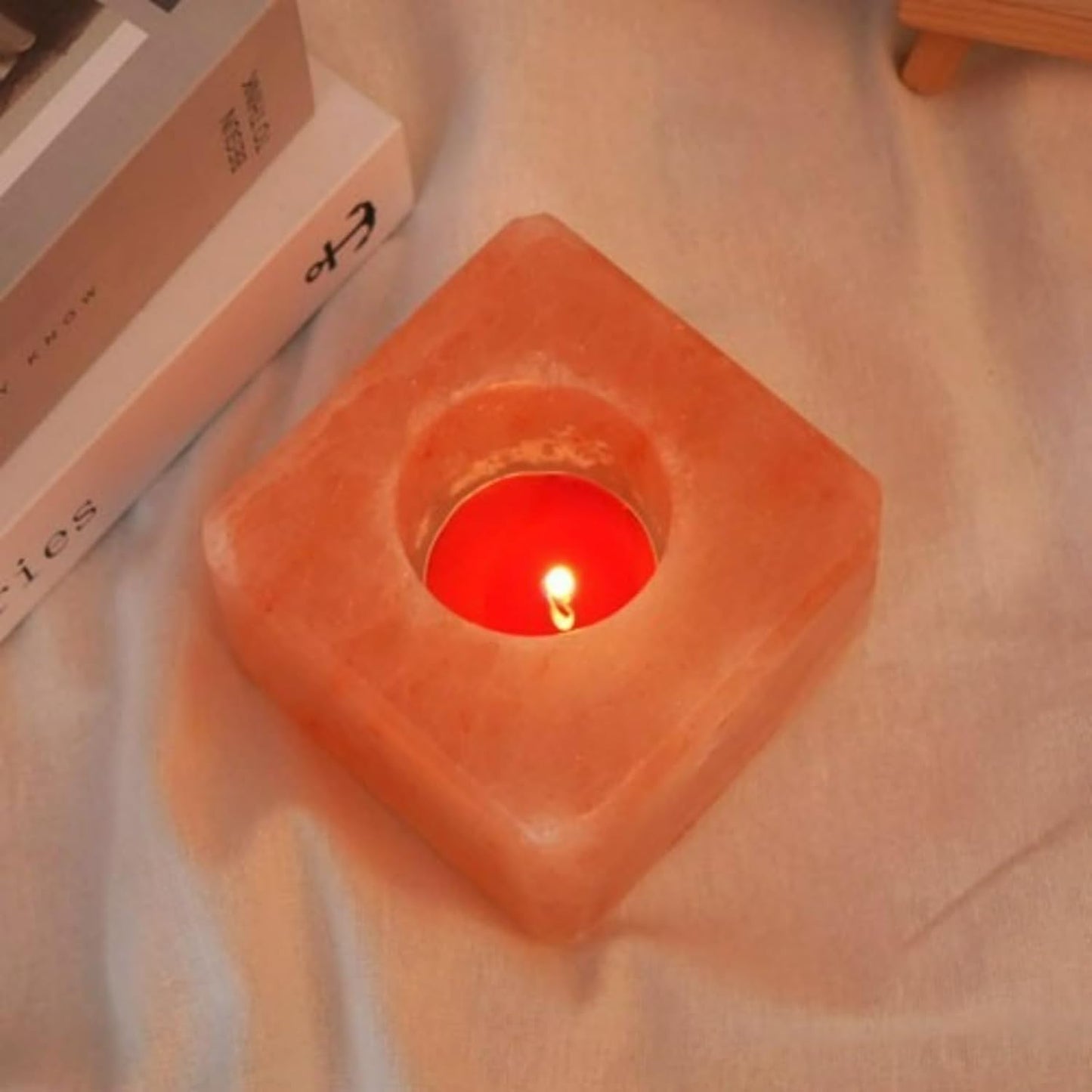 Handmade Himalayan Salt Crystal Candle Holders – Multiple Shapes