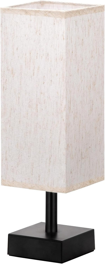 CozyLite Minimalist Table Lamp – Small Bedside & Desk Light with Linen Shade (Beige)