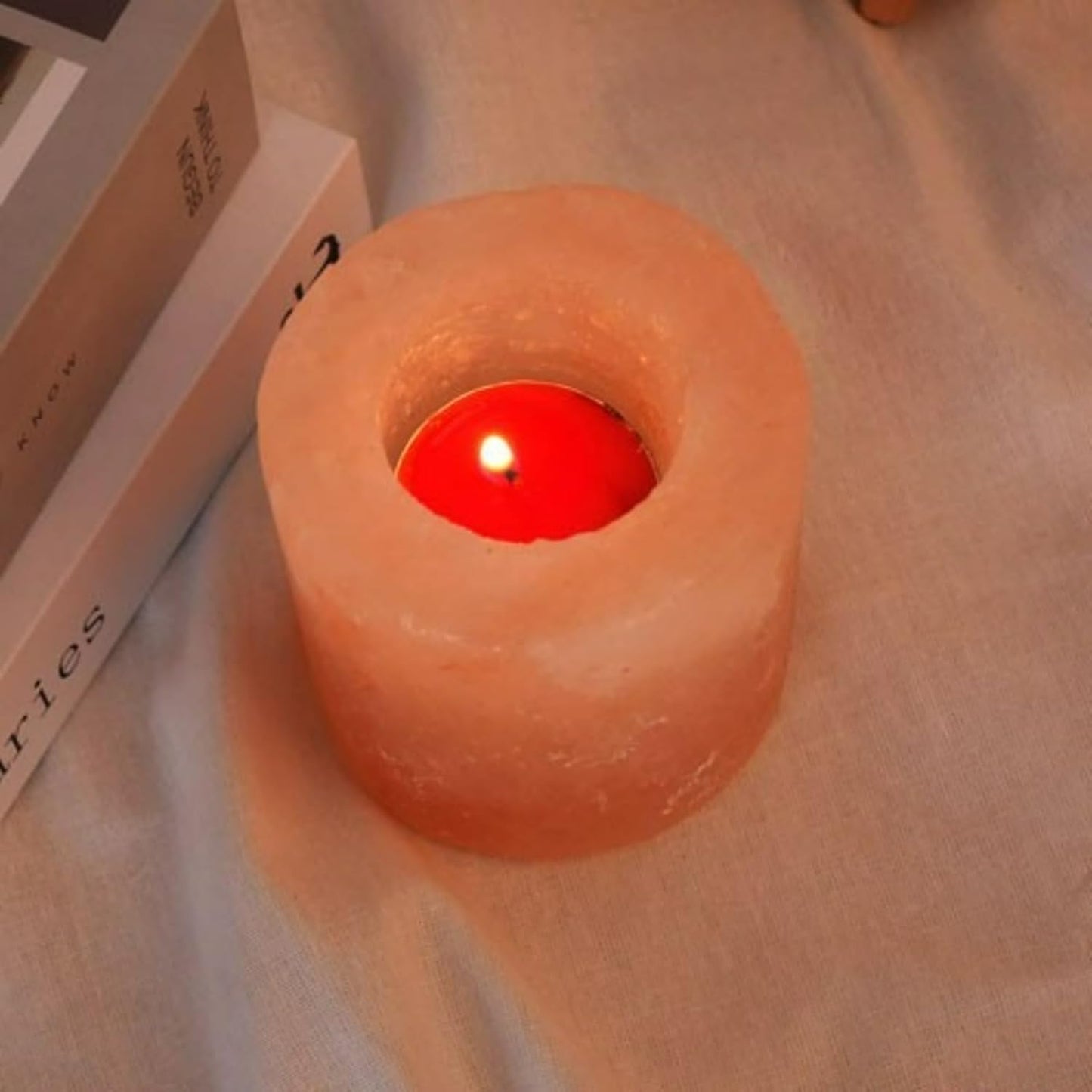 Handmade Himalayan Salt Crystal Candle Holders – Multiple Shapes