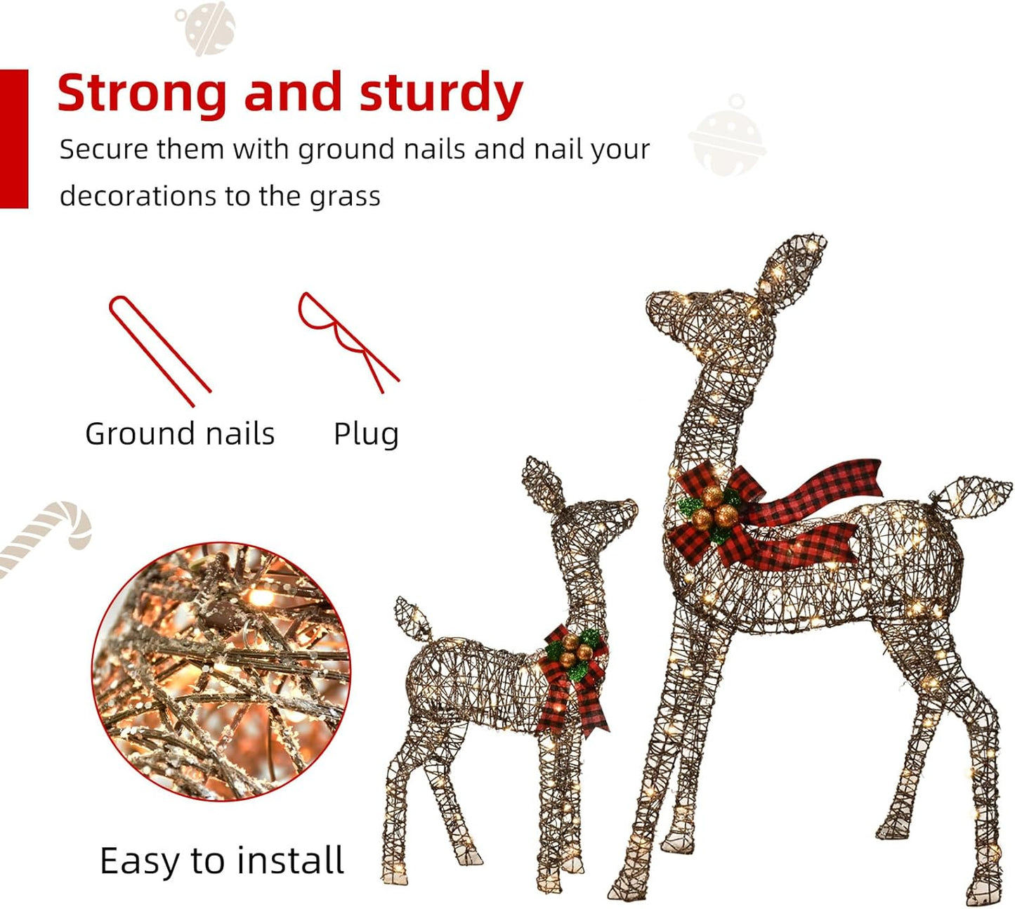 WinterGlow Reindeer Family – 3-Piece Lighted Outdoor Christmas Decoration
