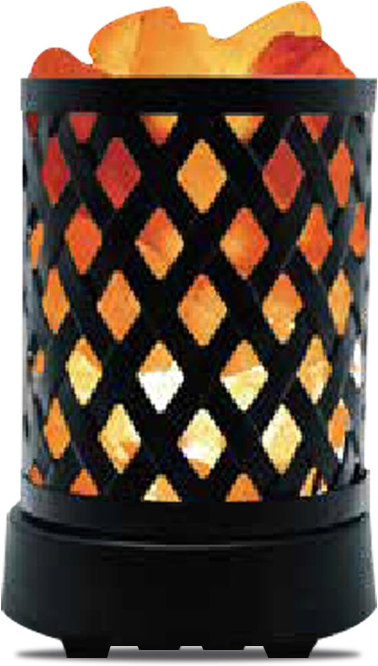 LatticeGlow Himalayan Salt Lamp – Pink Crystal Basket with Dimmer (2 lbs)