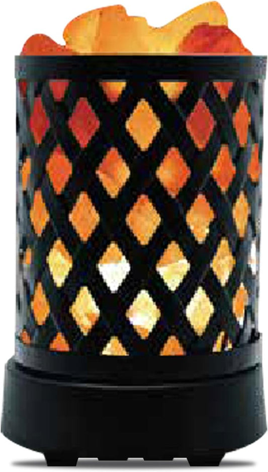 LatticeGlow Himalayan Salt Lamp – Pink Crystal Basket with Dimmer (2 lbs)