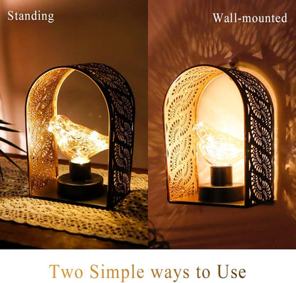 Bird Bulb Wall Lamps – Set of 2 Battery Operated Fairy Light