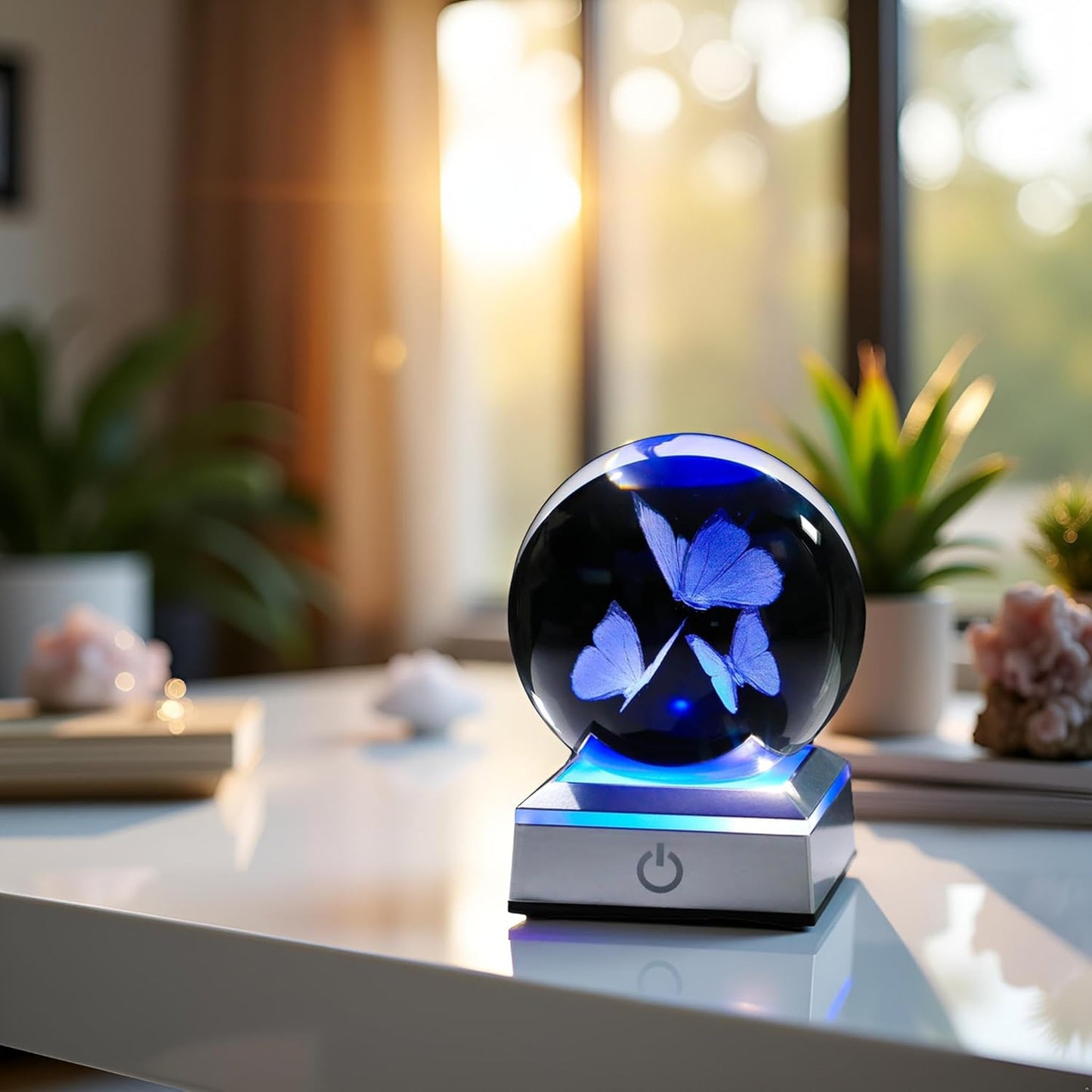 3D Butterfly Crystal Lamp – Color-Changing LED Night Light