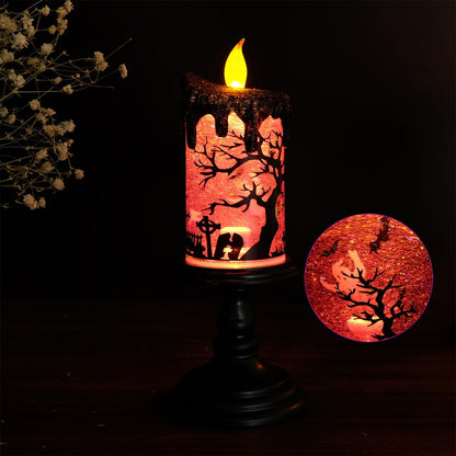Haunted Glow Ghost Candle - Spinning  Halloween Lamp