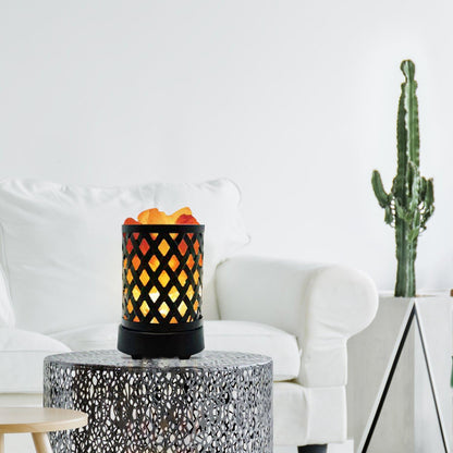 LatticeGlow Himalayan Salt Lamp – Pink Crystal Basket with Dimmer (2 lbs)