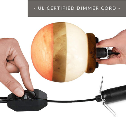 Tri-Color Himalayan Salt Sphere Lamp