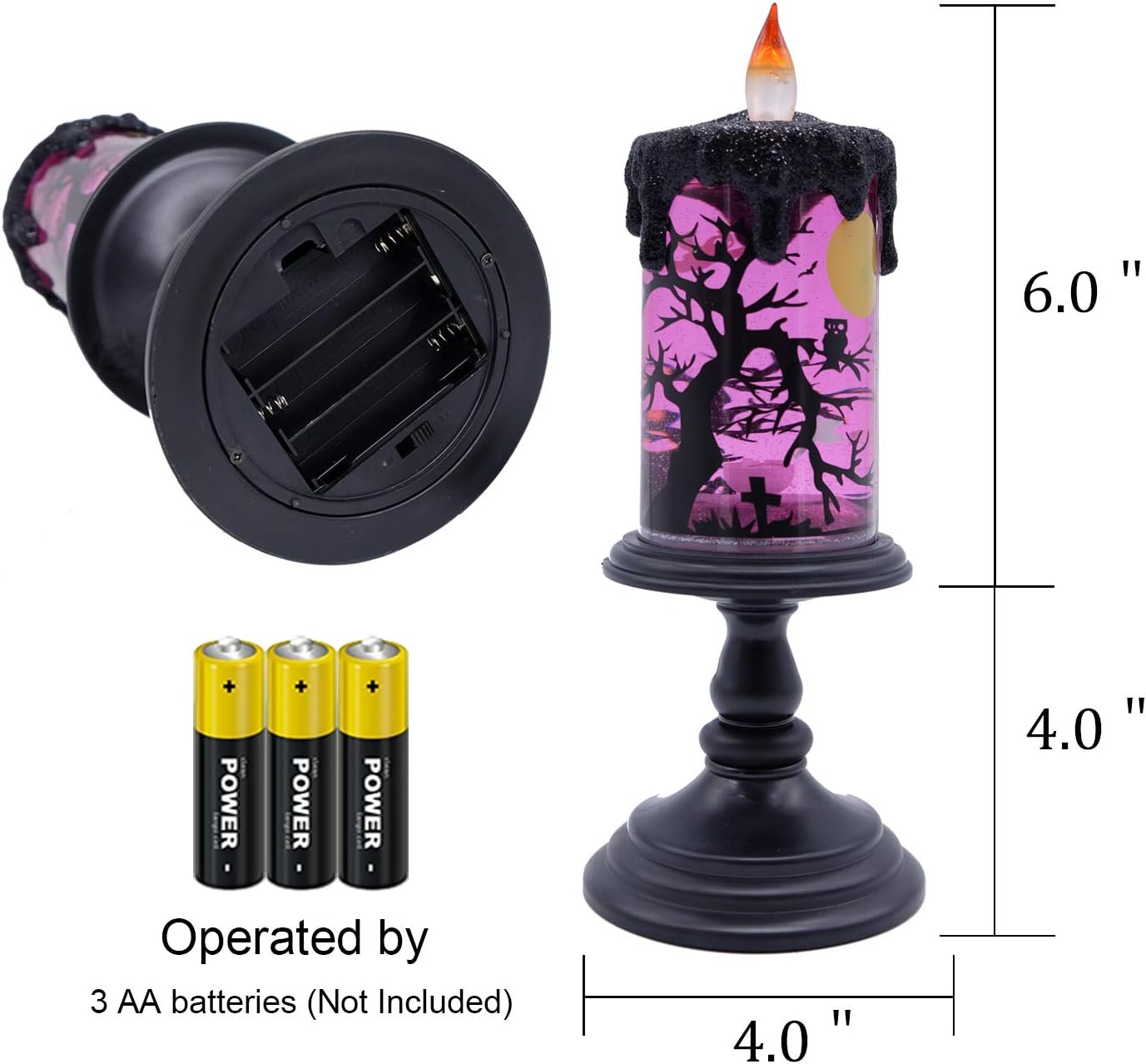 Haunted Glow Ghost Candle - Spinning  Halloween Lamp