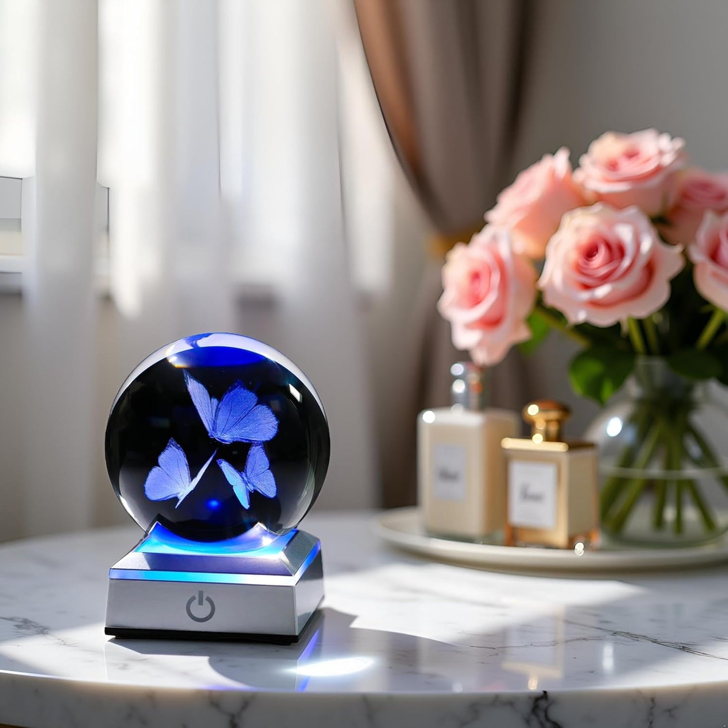 3D Butterfly Crystal Lamp – Color-Changing LED Night Light