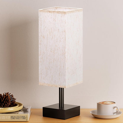 CozyLite Minimalist Table Lamp – Small Bedside & Desk Light with Linen Shade (Beige)