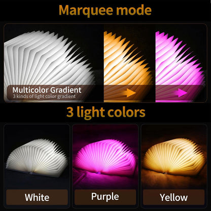3D Dragon Book Lamp – Embossed Folding Night Light with Color-Changing LED