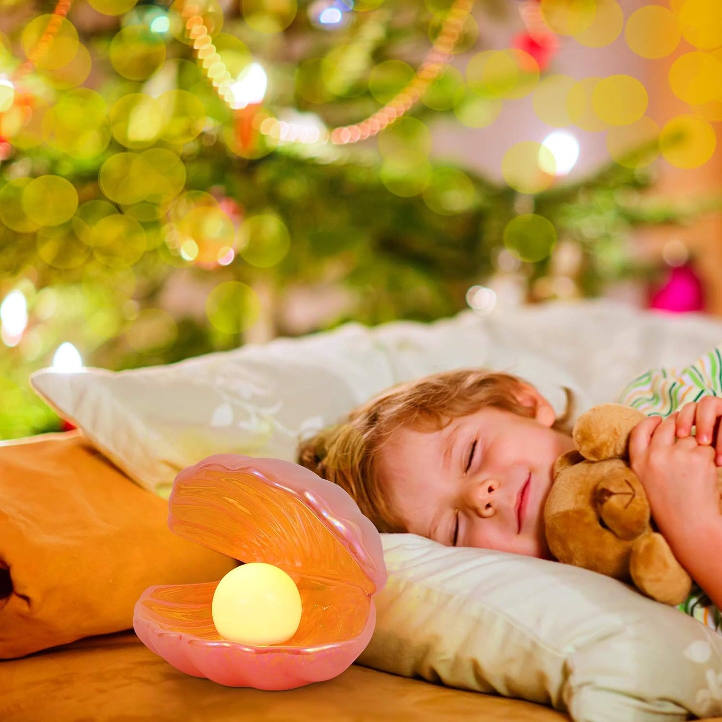 Ocean Pearl Glow Lamp – Ceramic Shell Night Light