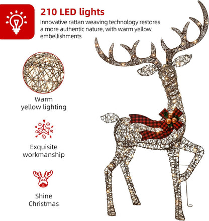 WinterGlow Reindeer Family – 3-Piece Lighted Outdoor Christmas Decoration
