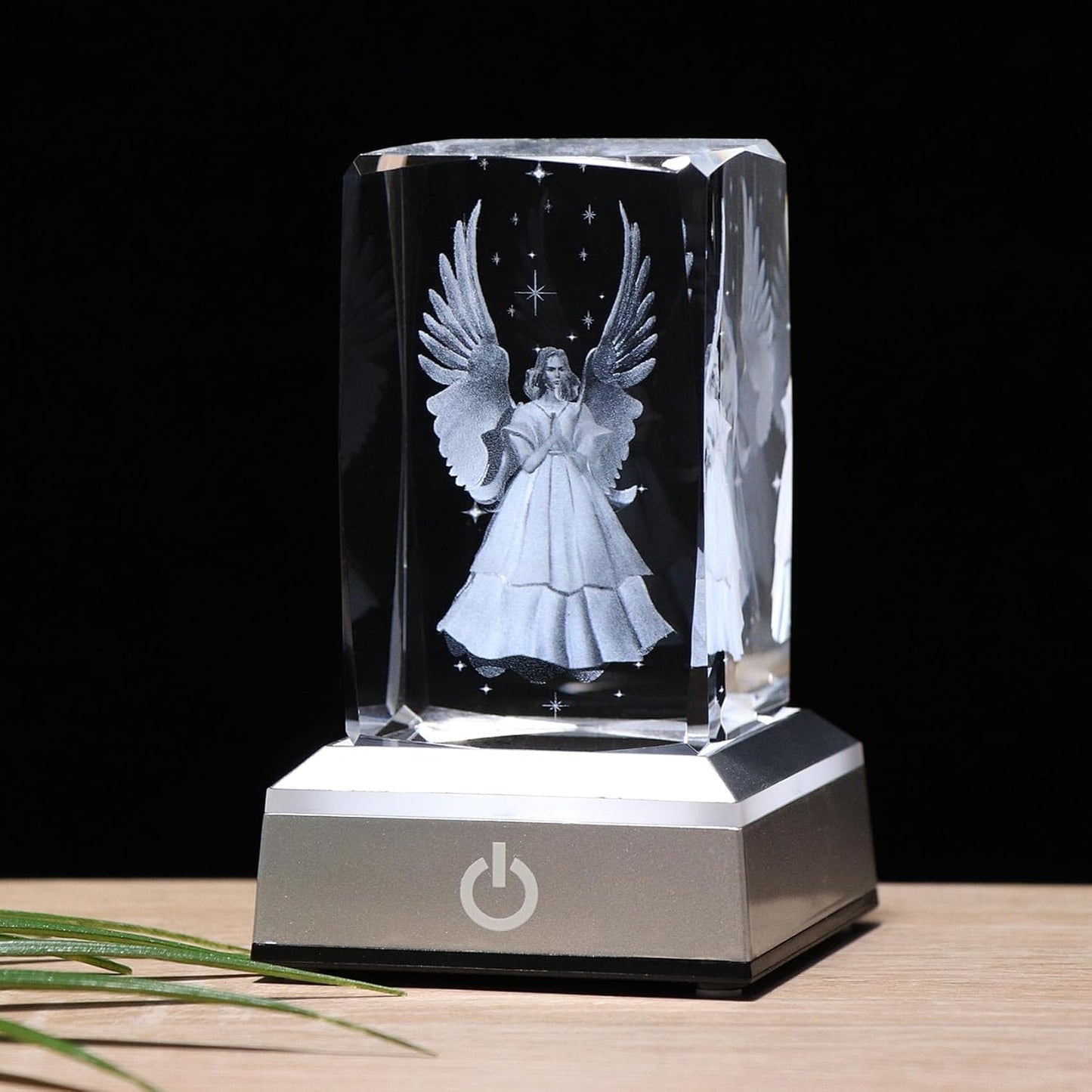 3D Crystal Guardian Angel Lamp – Color-Changing LED Light