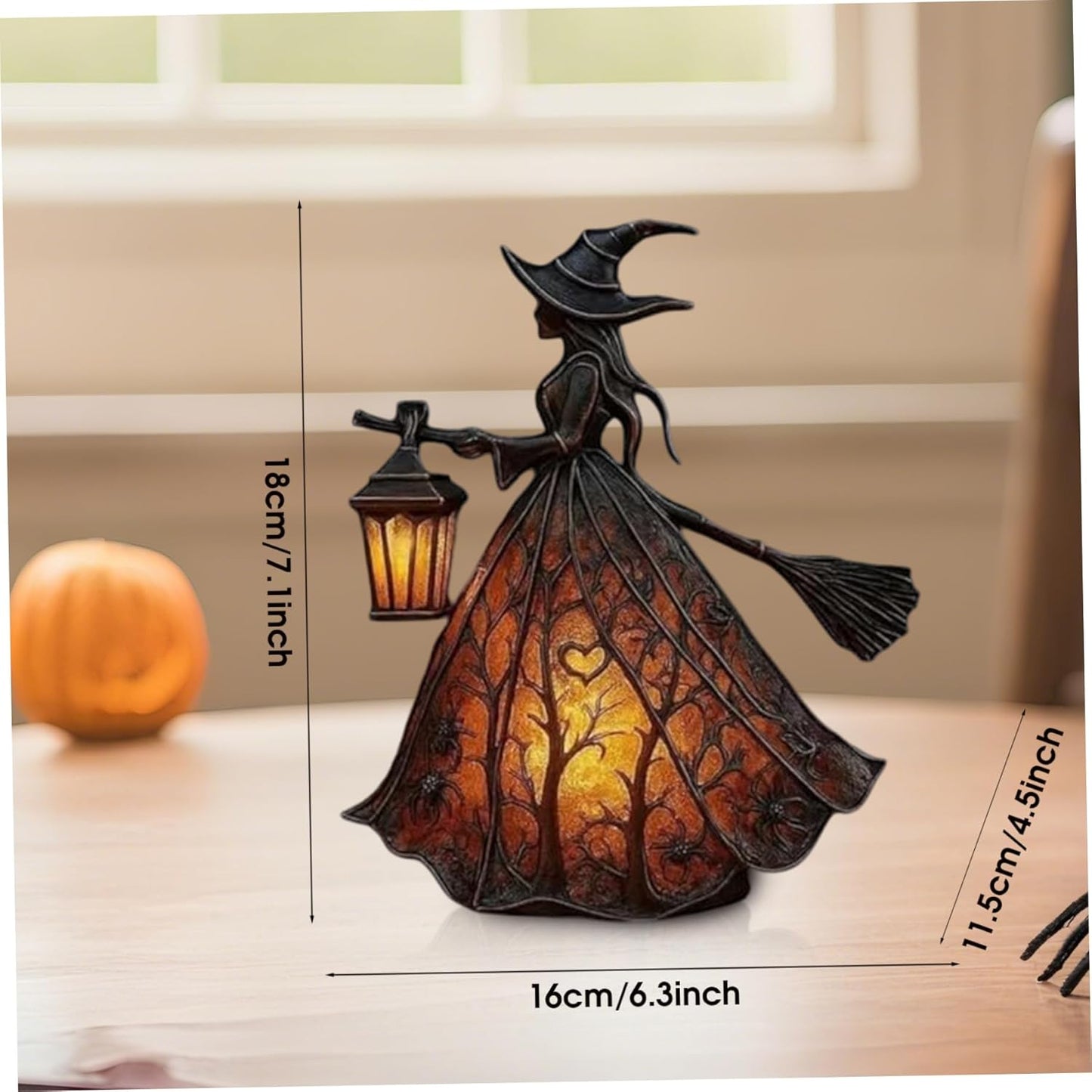 Gothic Witch Glow Lamp – Spooky Halloween Table Centerpiece
