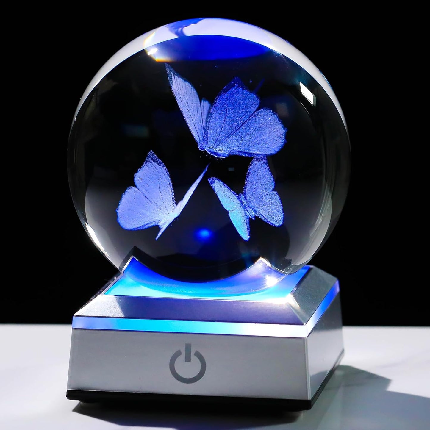 3D Butterfly Crystal Lamp – Color-Changing LED Night Light