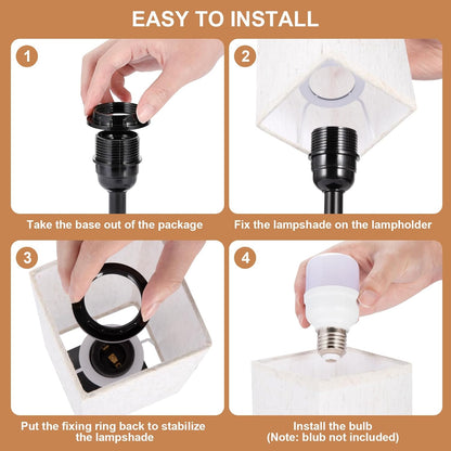 CozyLite Minimalist Table Lamp – Small Bedside & Desk Light with Linen Shade (Beige)