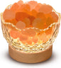 Himalayan Glow Bowl Lamp – Natural Salt Crystals with Remote Control & Wood Base