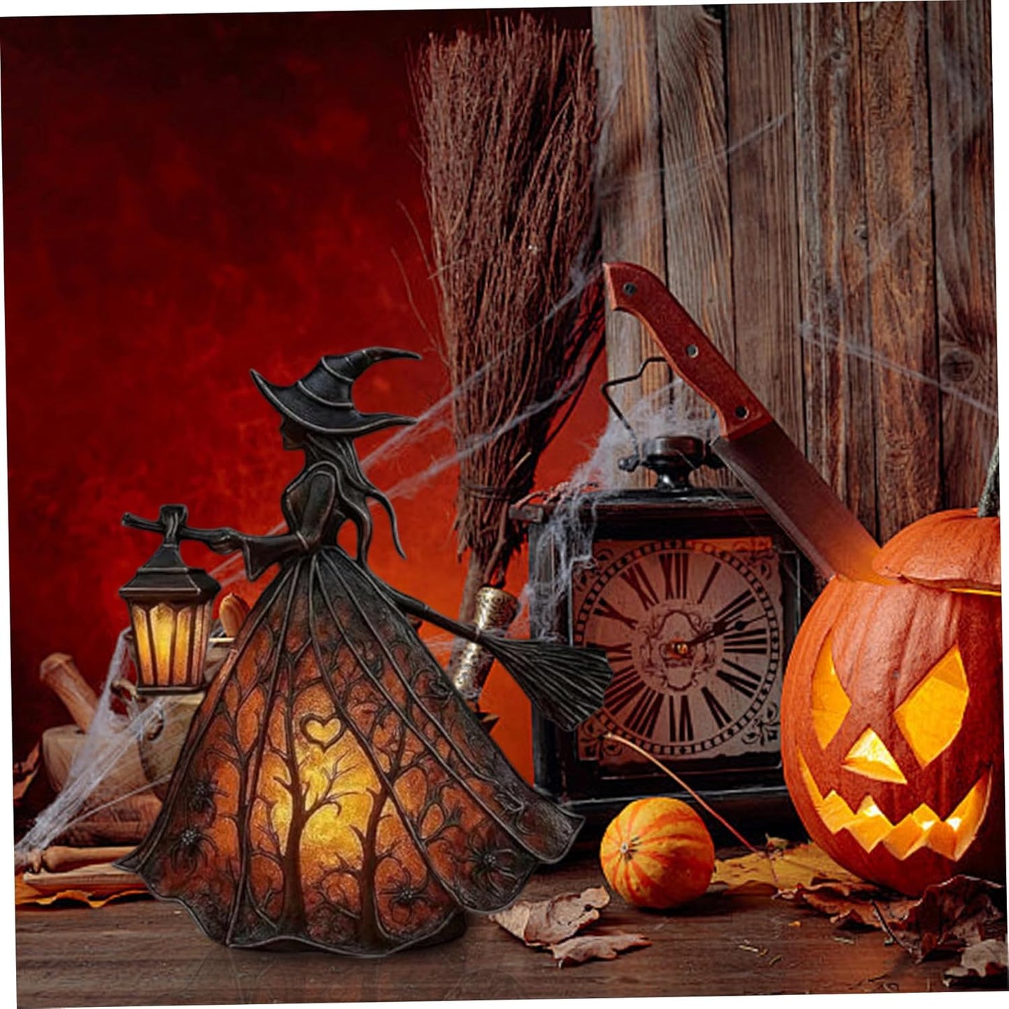 Gothic Witch Glow Lamp – Spooky Halloween Table Centerpiece