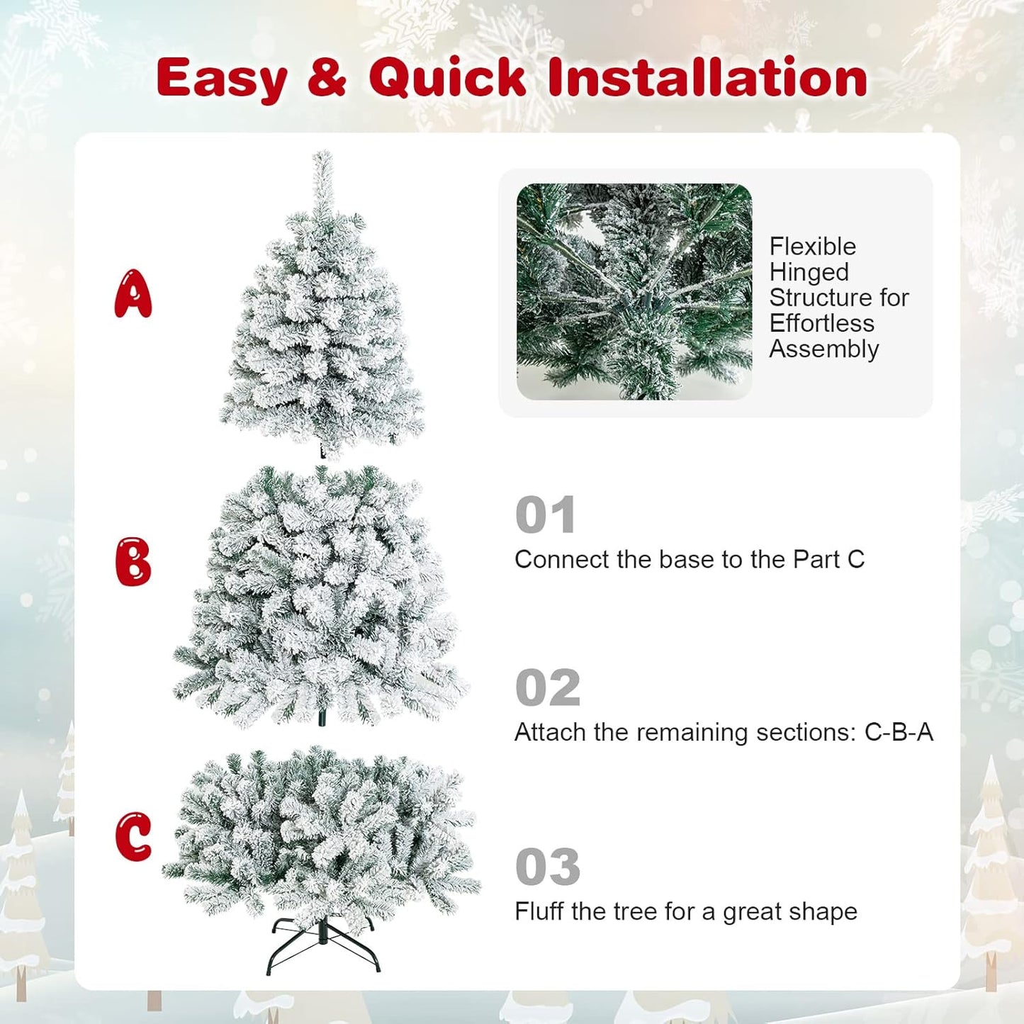 Snow Flocked Christmas Tree
