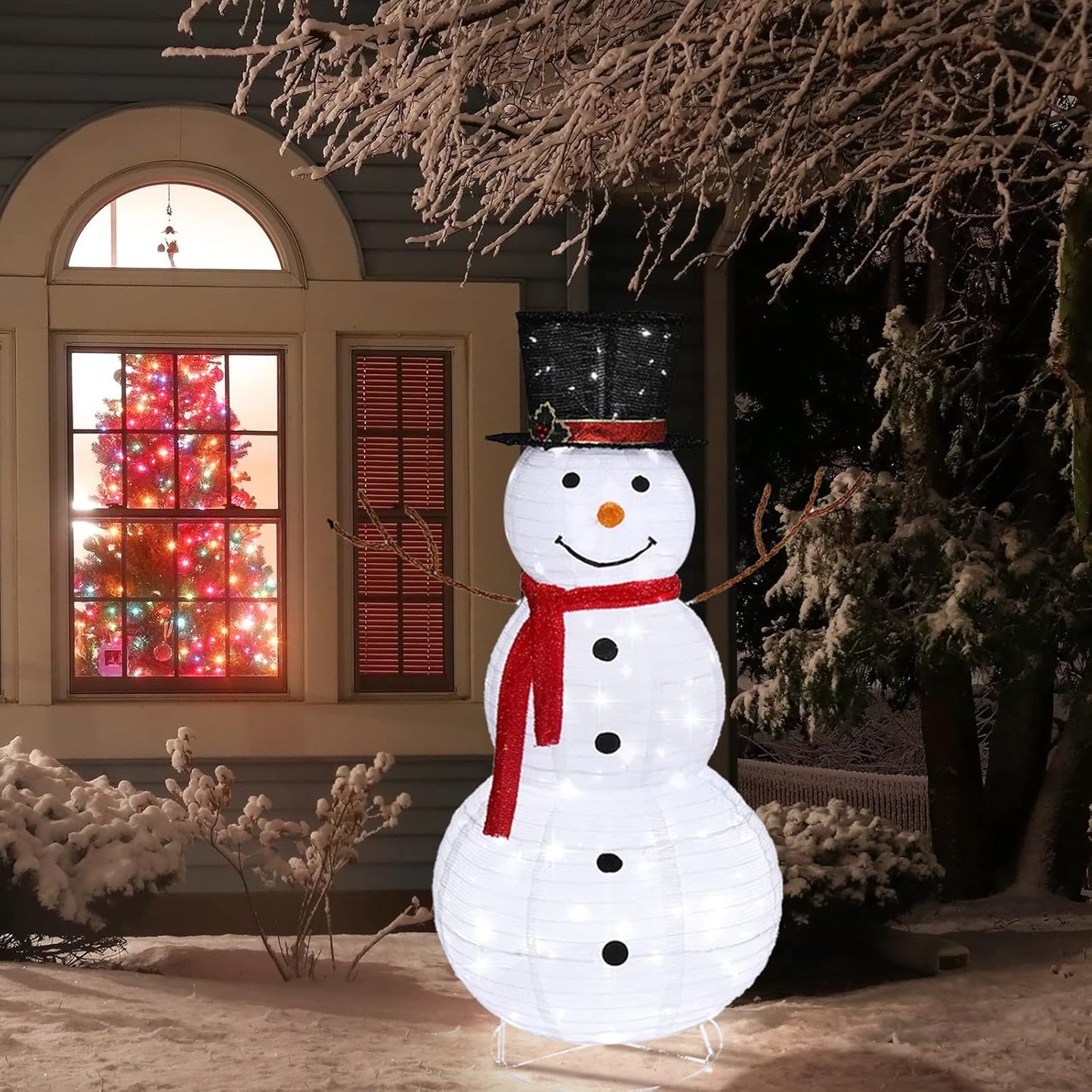 4FT Lighted Snowman Outdoor Christmas Decoration