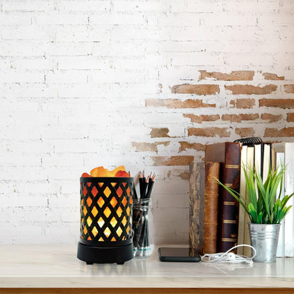 LatticeGlow Himalayan Salt Lamp – Pink Crystal Basket with Dimmer (2 lbs)