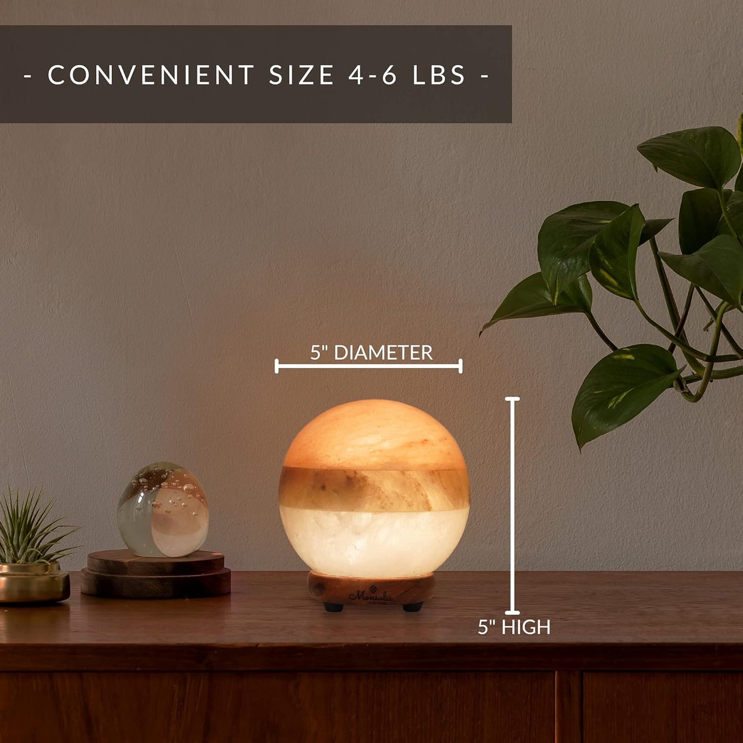 Tri-Color Himalayan Salt Sphere Lamp
