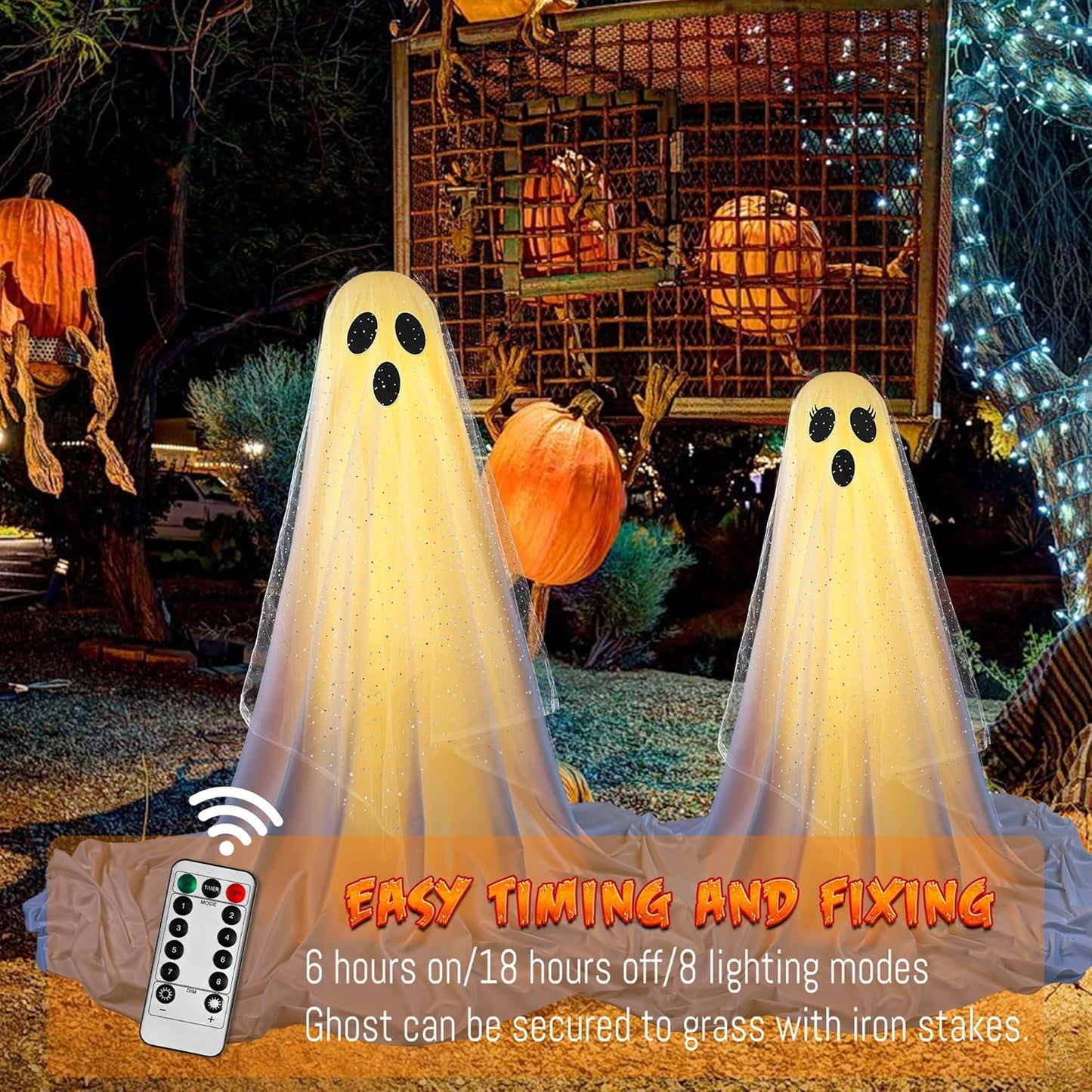 Glowing Halloween Standing Ghosts